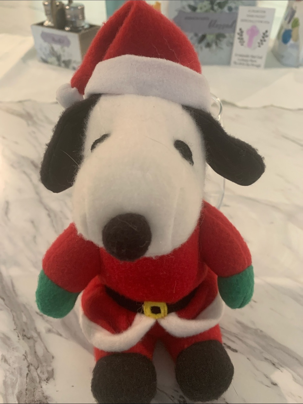 Snoopy Holiday Plush Toy in Red Santa Outfit
